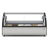 46 in. Countertop Gelato Display Case with 6 Pans and Built-in Glass Sneeze Guard in Stainless-Steel (KM-CGD-6P)